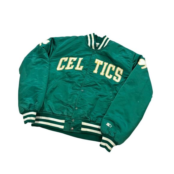Vintage 1980's Starter Boston Celtics NBA Satin Jacket Green Men's Large - Picture 4 of 10